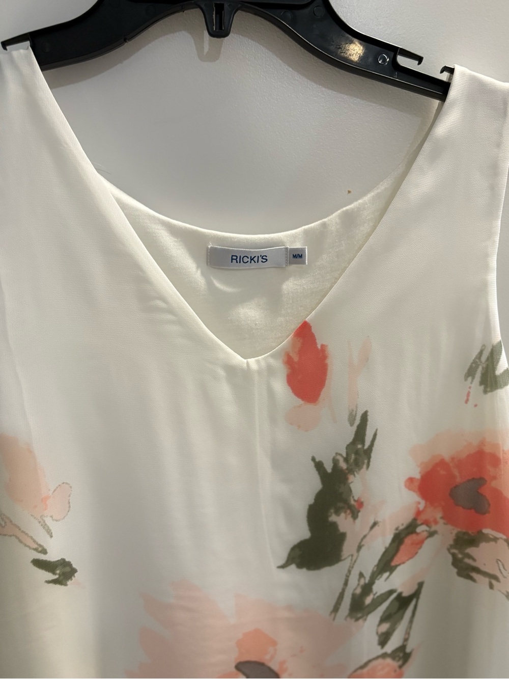 Ricki's White Floral V-Neck Layered Camisole M - Picture 3 of 3